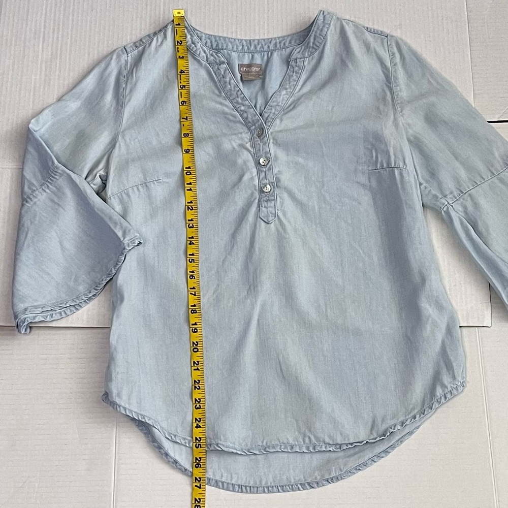 Chico’s Chambray Popover Top - Picture 11 of 11